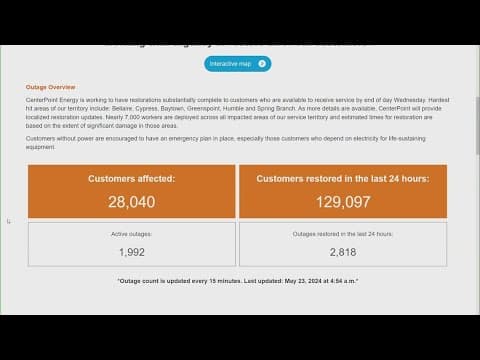 No reported school closures as CenterPoint Energy continues making progress on power outages