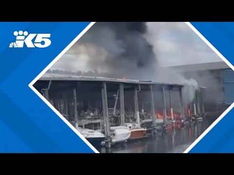 Boat fire spreads to marina on Lake Union