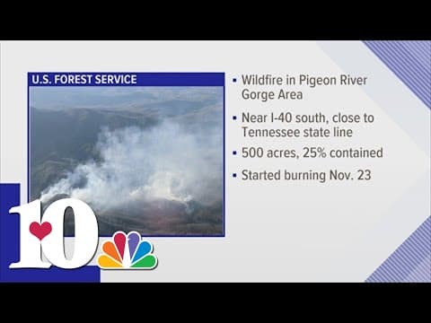 Wildfire burning in Pigeon River Gorge area around 500 acres large, 25% contained
