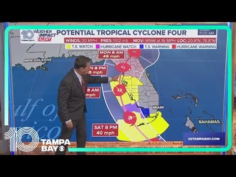Tracking the Tropics: Tropical storm watch issued for the Tampa Bay area | Noon Friday, Aug. 2