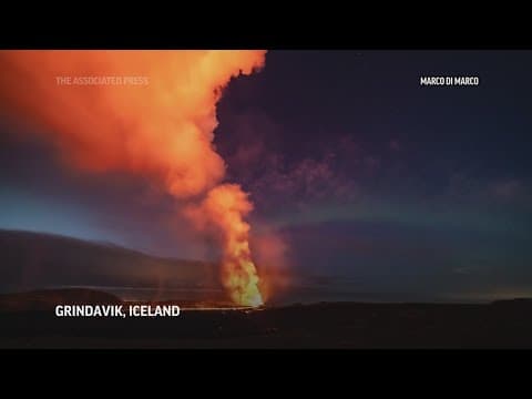 Volcano erupts under the northern lights