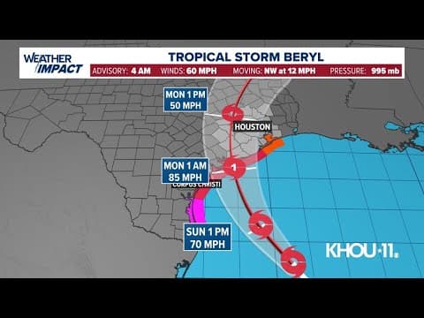 Tropical Storm Beryl tracker: See latest forecast track and models
