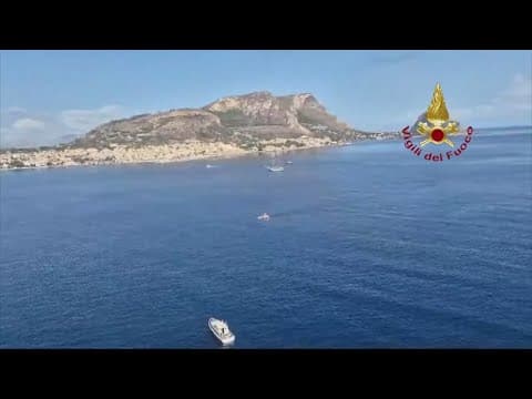 A yacht sinks off the coast of Italy near Sicily