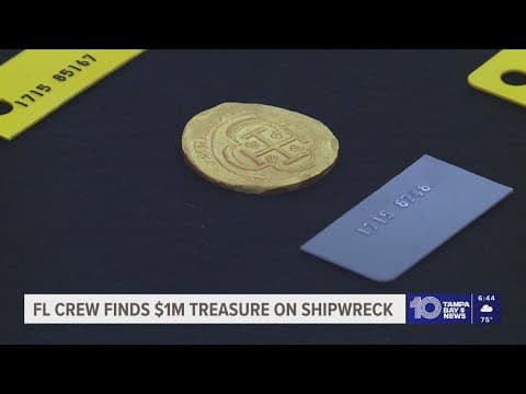Florida crew finds treasure worth more than $1 million on 300-year-old shipwreck