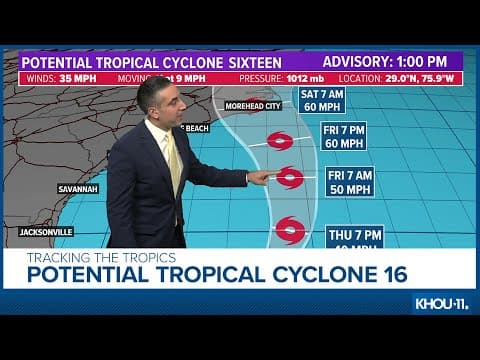 Tropical update: System expected to become tropical storm affecting east coast
