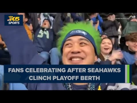 Fans celebrating after Seahawks get playoff spot