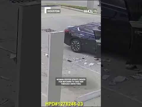 Woman pepper-sprays rideshare driver, steals wallet for refusing to go through drive-thru #shorts