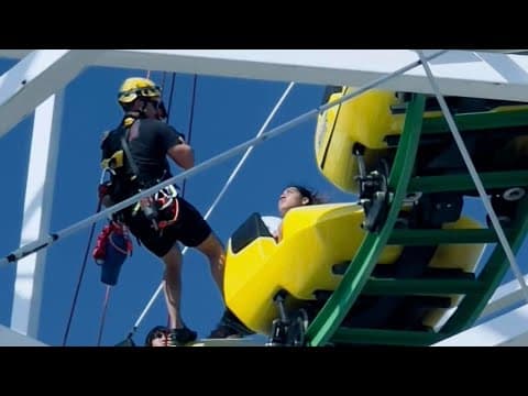 Riders rescued after being trapped on roller coaster in North Texas