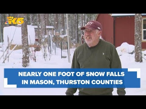 Some areas in Thurston, Mason counties woke up to nearly a foot of snow on Thursday