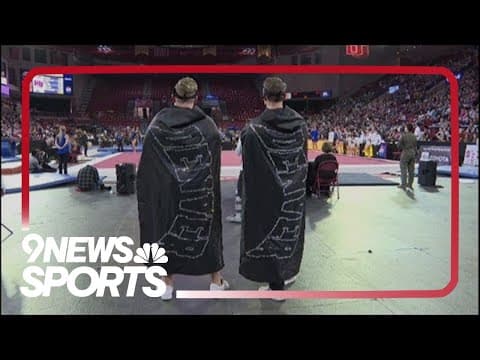The men beneath the capes at DU gymnastics meets