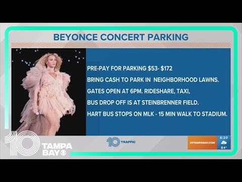 Parking options for Beyoncé's concert at RayJay