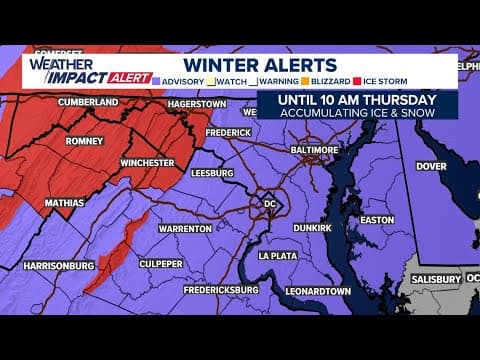 Weather Impact Alert Thursday for wet, icy conditions