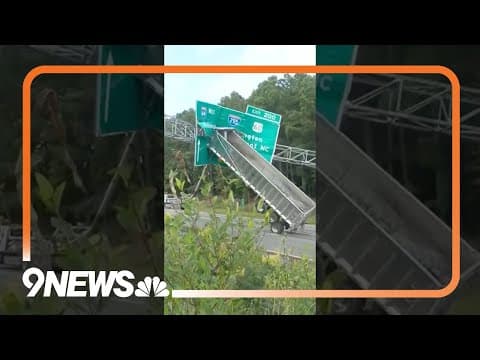 Truck Bed Stuck in Overhead Sign
