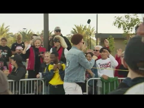 San Diego State Aztecs men's basketball team celebrated at Snapdragon Stadium