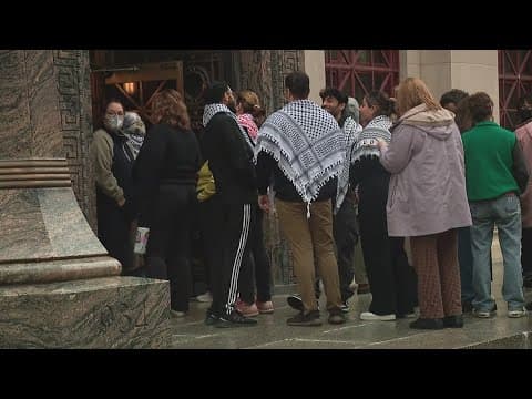 Palestinians protest during Columbus City Council meeting