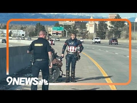 'Captain America' gets some help when his motorbike breaks down