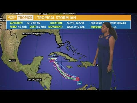 Tropical Storm Ian is expected to become a hurricane on Monday