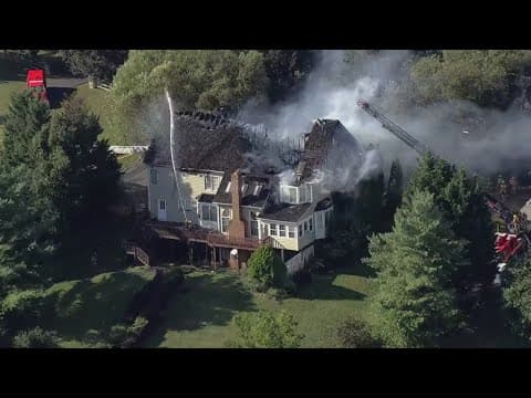 Firefighters battle house fire in Laytonsville