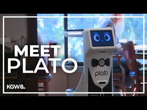 Yes, that's a robot serving your dinner. No, he's not replacing any humans