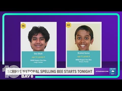 Watch these two Tampa Bay area kids compete in the 95th Scripps National Spelling Bee