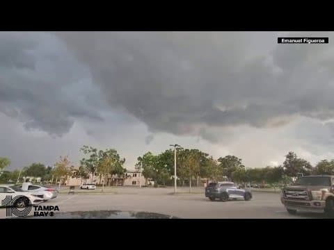WATCH: Debris flies through air during formation of tornado in Pinellas County