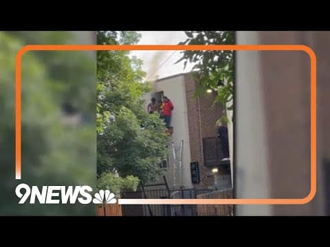 WATCH: Neighbor captures moment people were rescued from fire at Denver apartment building