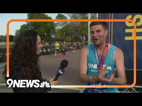 9NEWS meteorologist Chris Bianchi runs in the Colfax Half Marathon