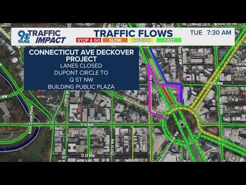 Traffic Impact Alert: Dupont Circle deckover construction over Connecticut Avenue NW begins Tuesday