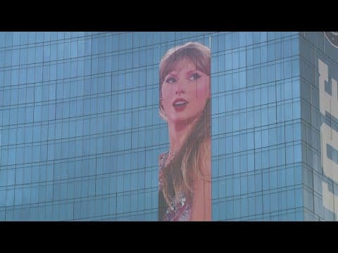 Taylor Swift billboard going up on JW Marriott