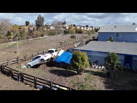 San Diego Storm | Drone video shows damage above neighborhoods