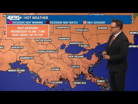New Orleans Weather: Another Heat Advisory expected on Wednesday