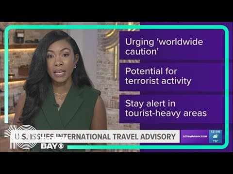 U.S. issues international travel advisory