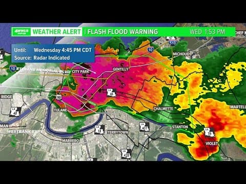 Flash Flood Warning issued for parts of the New Orleans until 4:45PM.
