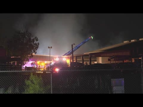Massive storage facility fire contained in northwest Harris County