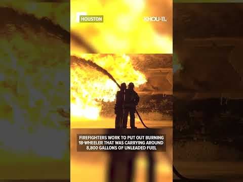 18-wheeler carrying 8,800 gallons of fuel catches fire