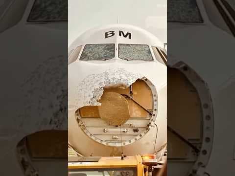 Hail Takes Nose Off Passenger Jet