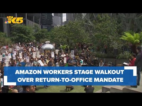 Amazon workers upset over job cuts, return-to-office mandate stage walkout