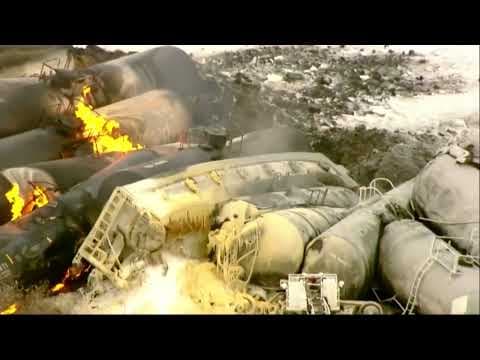 Aerial Footage: Fiery Minnesota train derailment prompts evacuations
