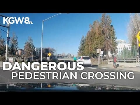 Dangerous pedestrian crossing at I-405 north on-ramp