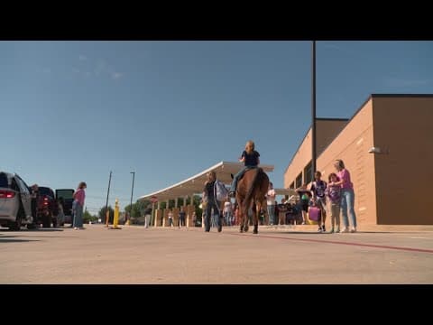 School pickup done differently: By horse