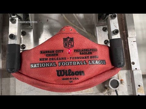 See how the Super Bowl footballs are made within hours of the matchup being set