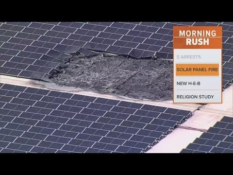 Solar panel causes warehouse fire. roof collapses