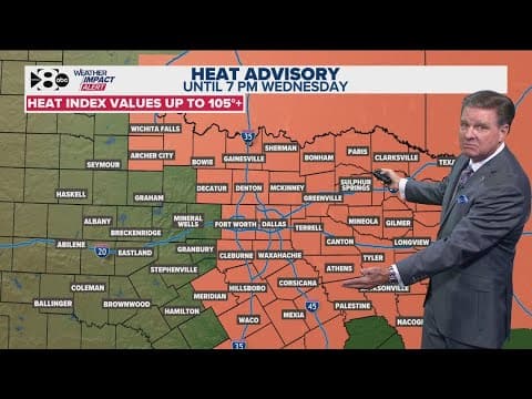 DFW Weather: Another Heat Advisory for North Texas as a cold front approaches