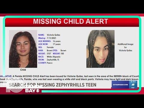 Missing Child Alert issued for teen girl last seen in Zephyrhills in July