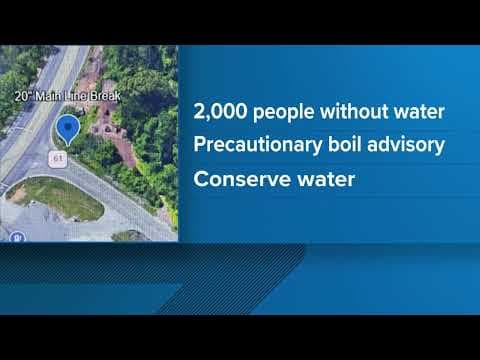 Crews continue working on Anderson County water main break, leaving 2,000 without water