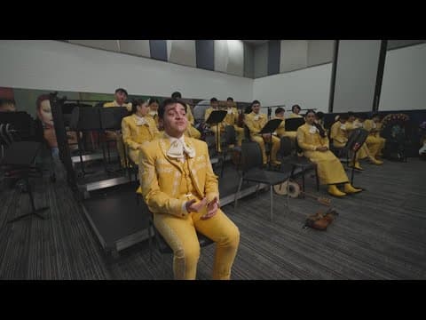 Two mariachi teams meet up and compete inside a Whataburger