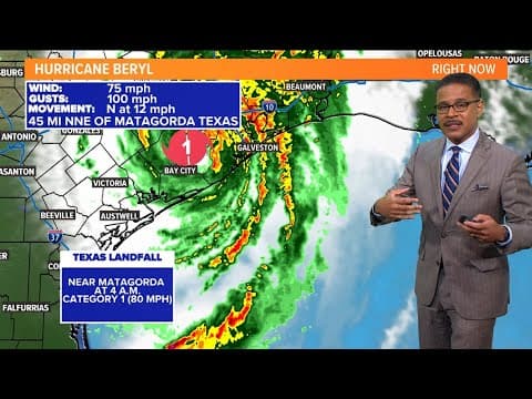 Hurricane Beryl in Texas: 7:30 a.m. update, path, forecast, impacts