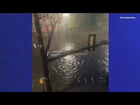 Streets flooded in Arlington during flood watch
