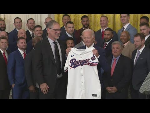 President Biden hosts Texas Rangers at The White House to commemorate 2023 World Series Championship