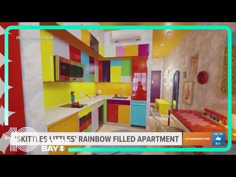 Skittles is offering free rent at a rainbow-themed apartment to celebrate their new treat